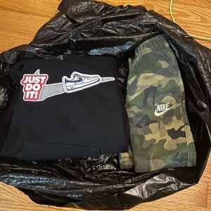 Nike Camo Sweatpants and Graphic Hoodie Set